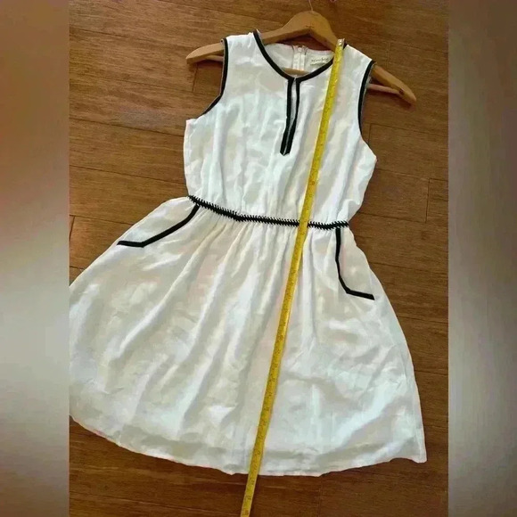 Maison Jules Crochet-Trim Fit & Flare White-Black Dress Women’s Size S NWT - Picture 12 of 12